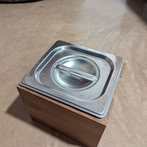 Stainless Steel and Wood Storage Container
